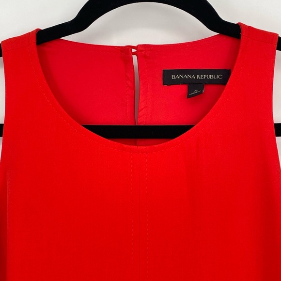 Banana Republic Womens Sleeveless A-Line Scoop Neck Red/Orange Dress Size 6 - Picture 4 of 9